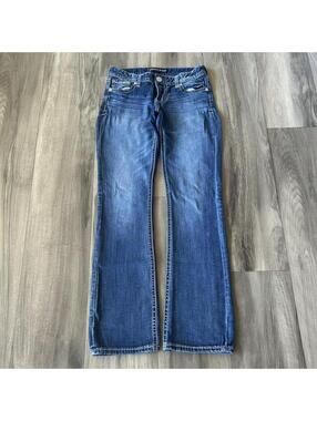 Vintage Y2k Bootcut Express Denim Jeans Embroidered style 2